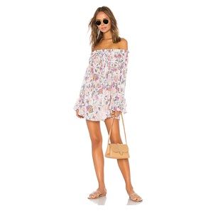 Mini dress in pastel floral by Tularosa